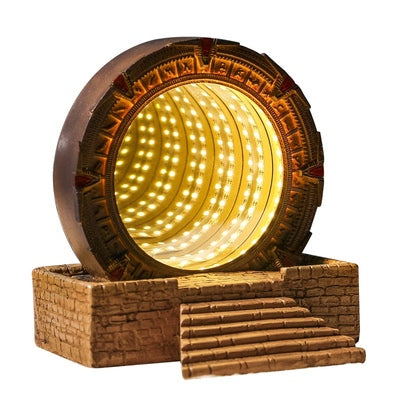 3D Stargate Atlantis Night Light Resin Creative LED Night Light Desktop Ornaments Creative Bedroom Home Decoration Gift