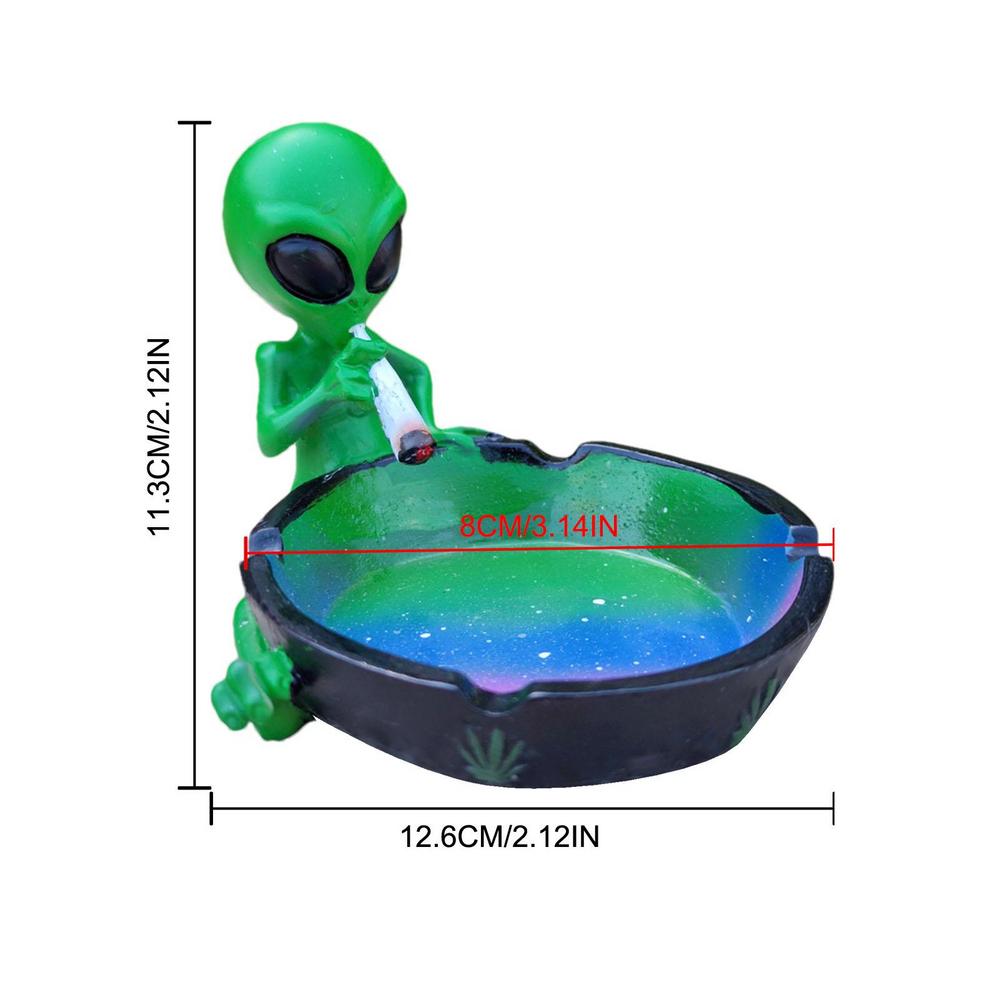 Fantasy Alien Ashtray&Cute Alien Smoking Ashtray &Portable Resin Starry Sky Ash Tray Desktop Ash Holder For Smokers Home Decor
